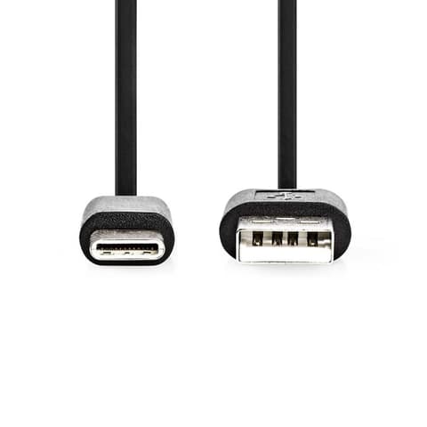 Kaabel Nedis Type-C, 1m, must, USB 2.0