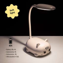 LED laualamp Kitty B2F, valge, painduva kaelaga, USB, soe valgus Miquelrius