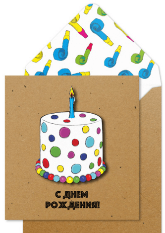 KUKU Kaart Tache Birthday cake - RUS