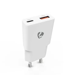 Toalaadija Nedis USB-C + USB-A, 20W, QuickCharge, valge