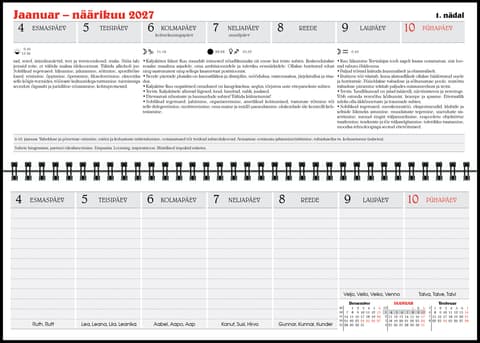 2027 Astroloogiline lauakalender (Sulemees)