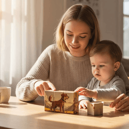 Lauamäng Koduloomadega pildiklotsid, 6 kuubikut