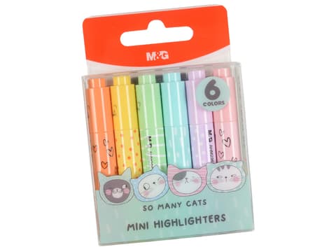 Tekstimarker M&G mini So Many Cats Pastel 6tk