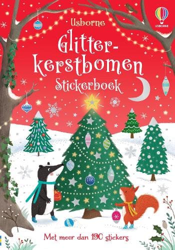 Glitterkerstbomen Stickerboek