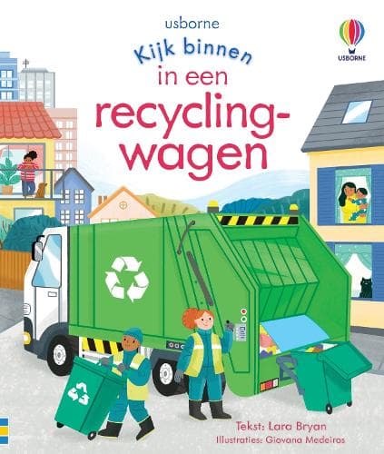 In een recyclingwagen