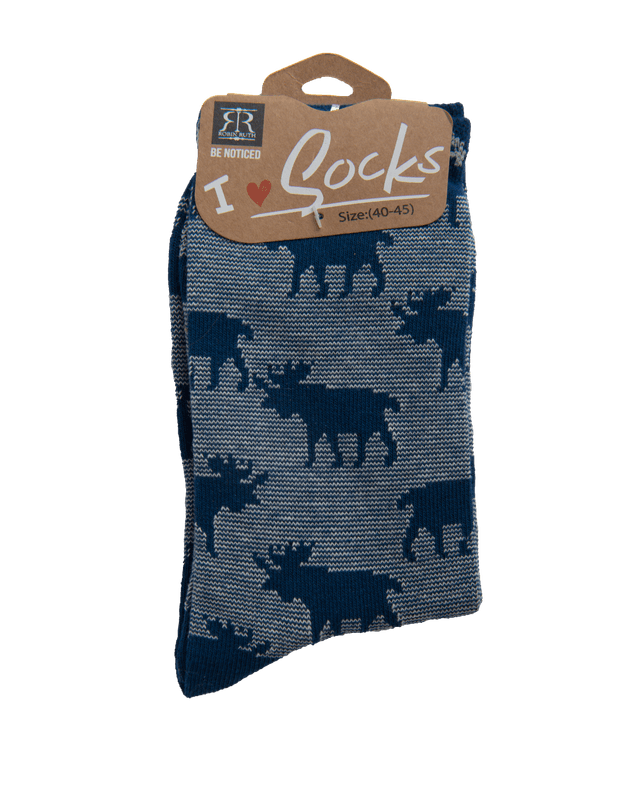 Meeste sinised põdraga sokid