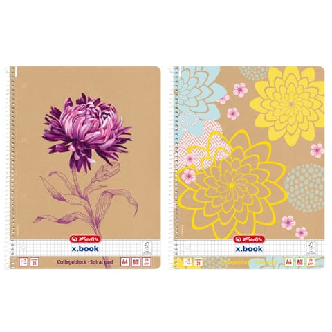 Herlitz spiraalkaustik A4/80 ruuduline Natural Vibes