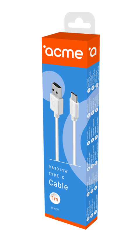 Kaabel Acme Type-C, 1m, valge