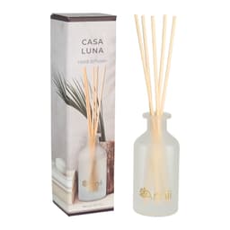 Ruumilõhnastaja CASA LUNA rattanpulkadega valges klaasis, 150 ml
