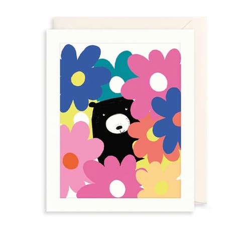 Kuku kaart Bear & Flowers.