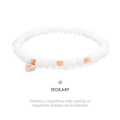 Pärlipesa käevõru Mageveepärl ja Süda Rose Gold 6x4mm M