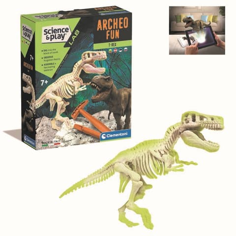 Kaeva välja skelett T-Rex pimedas helenduv