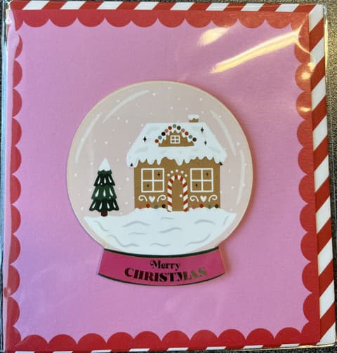 Kuku Kaart Tache Gingerbread house snowglobe