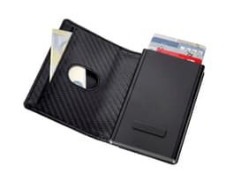 Troika kaarditasku nahast kaantega, must