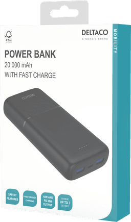 Akupank 20 000 mAh, Fast Charge 2xUSB-A +1x USB-C