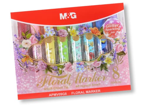 Marker M&G Floral Glitter 8tk lõhnaga