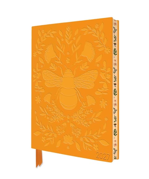 Kalendermärkmik Jade Mosinski: Bee 2027 Artisan Art Vegan Leather Diary Planner - Page to View with Notes