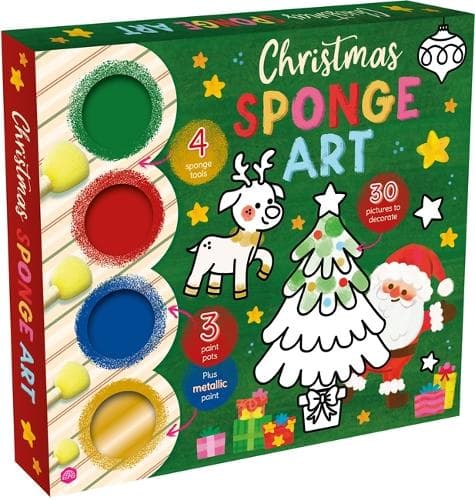 Christmas Sponge Art: A festive art set with sponge tools, paints and a book | Perfect for creative kids aged 3–6