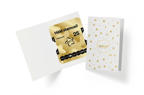 Apollo Klubi Kinkekaart 25 €, Pidulikus ümbrises