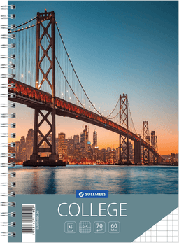 College A5, 60 lehte, 5x5 ruut, kõik kaanevärvid