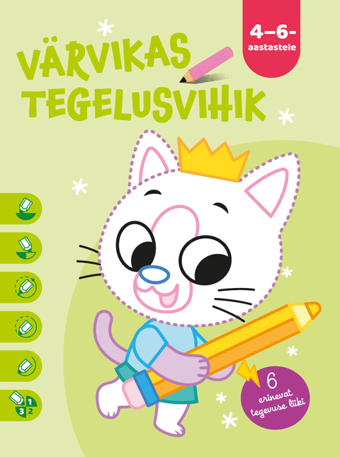 Värvikas tegelusvihik 4 – 6-aastastele (kass)