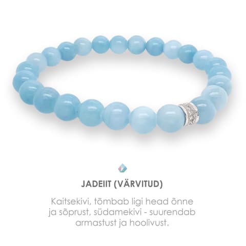 Pärlipesa Käevõru Jadeiit Light Blue 8mm M