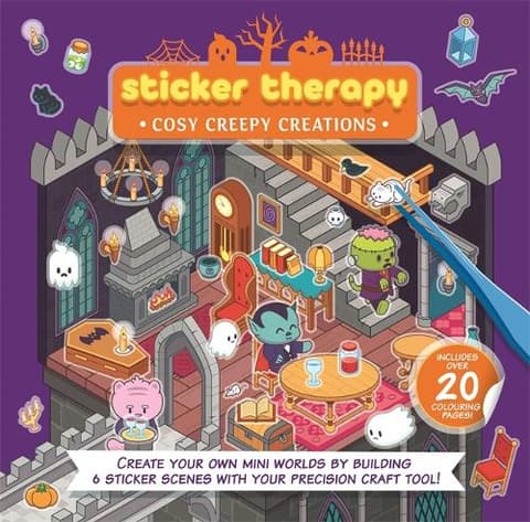 Sticker Therapy: Cosy Creepy Creations: Design your own miniature 3D scenes | Over 150 stickers to create the cutest, creepiest, and cosiest rooms