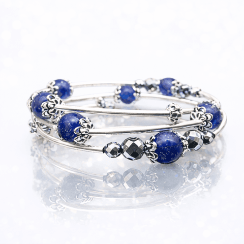 Gaia Kristallid disainkäevõru „Elegant” Lapis Lazuli & Hematiit