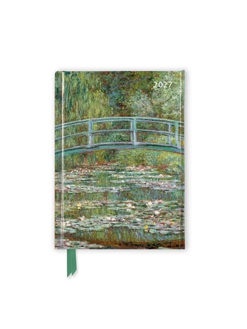 Kalendermärkmik Claude Monet: Bridge over a Pond of Water Lilies 2027 Luxury Pocket Diary Planner - Week to View