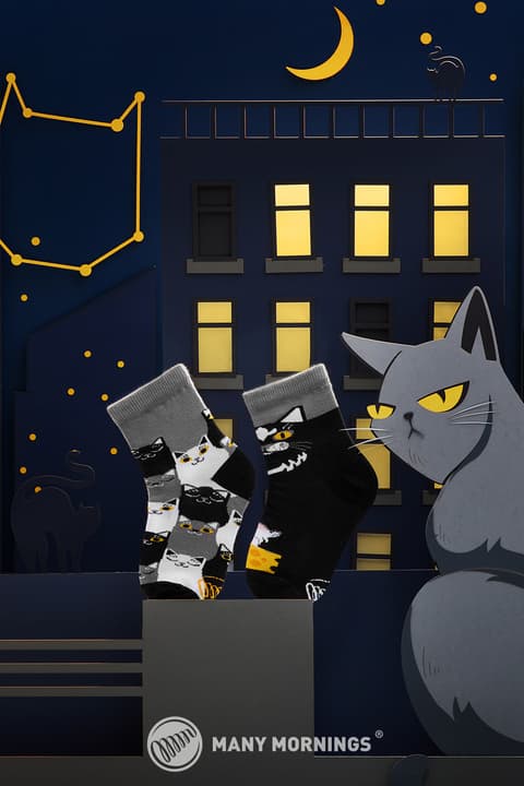 Many Mornings sokid BLACK CAT KIDS-31-34