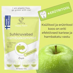 Happy Teeth ksülitooli ja erütritooliga hambakommid - Õun