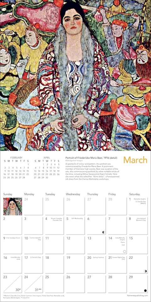 Gustav Klimt Mini Wall Calendar 2025 (Art Calendar)