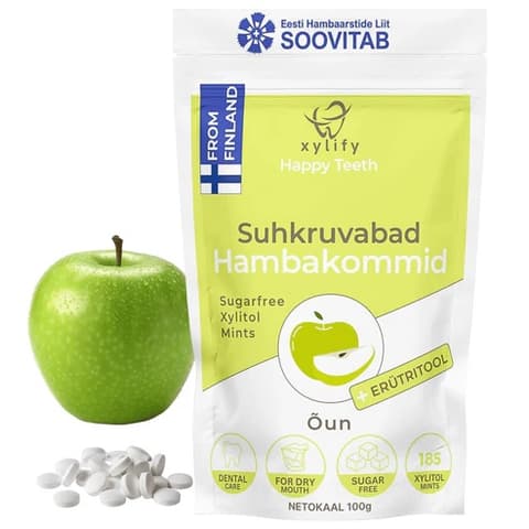 Happy Teeth ksülitooli ja erütritooliga hambakommid - Õun