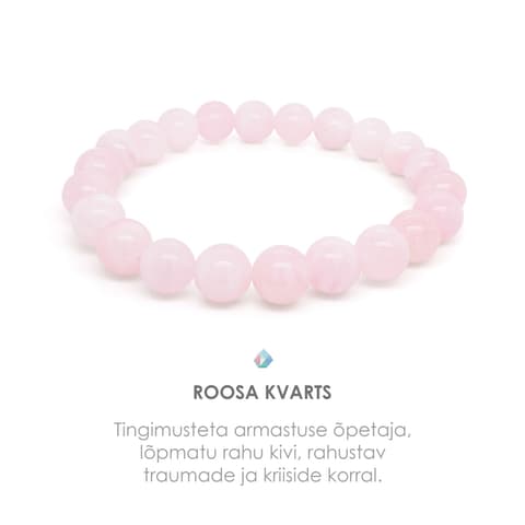 Pärlipesa käevõru Madagascar Roosa Kvarts 8mm M