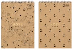 Spiraalkirjaplokk A5 KRAFT 100 lehte ruuduline, aukudega, perforeeritud