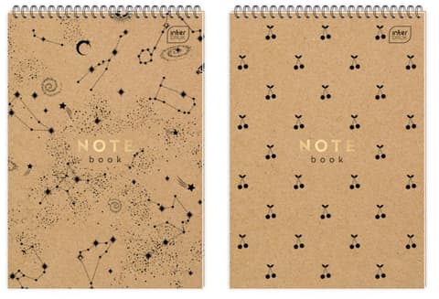 Spiraalkirjaplokk A5 KRAFT 100 lehte ruuduline, aukudega, perforeeritud