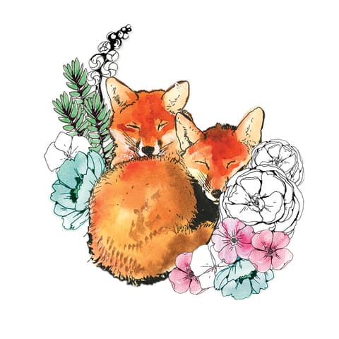 Kaart CC Foxes Hugging