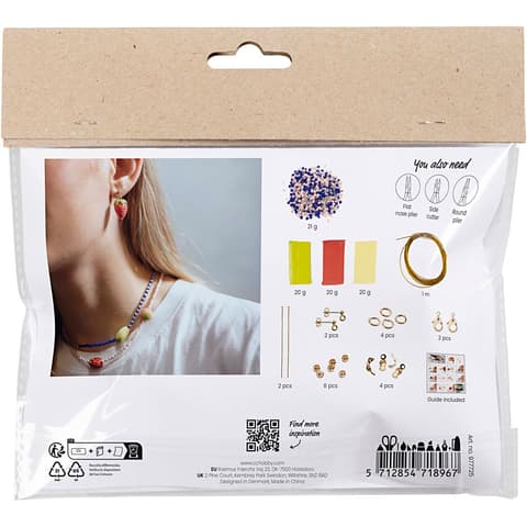 Käsitöökomplekt Mini Jewellery, Royal Blue Necklace and earrings