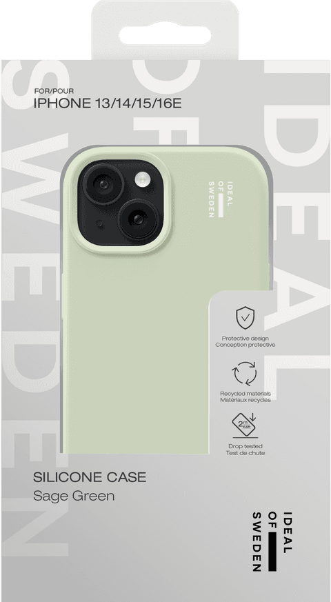Silicone Case iPhone 13/14/15/16E - Sage Green