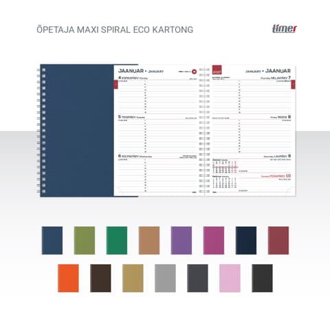 2026/2027 Timer Õpetaja MAXI Spiral ECO Kartong