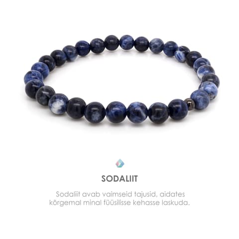 Pärlipesa käevõru Sodaliit 6mm M