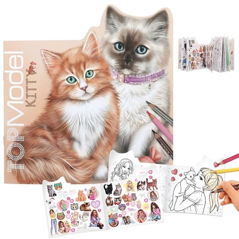 TOPModel Värvi-ja kleebiseraamat 2024 Kitty