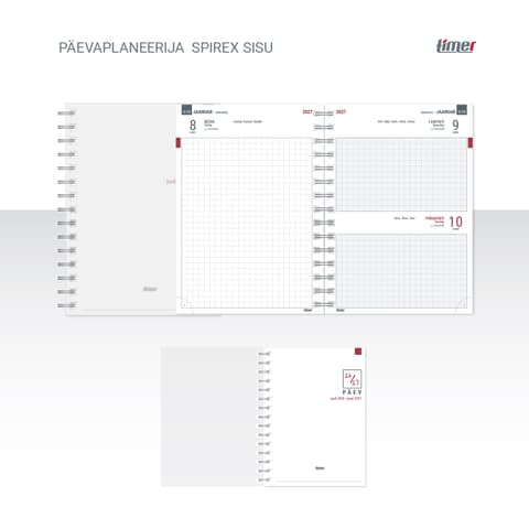 2026/2027 Timer Päevaplaneerija Spirex sisu
