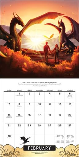 Fourth Wing Officially Licensed Fan Art 2027 Wall Calendar
