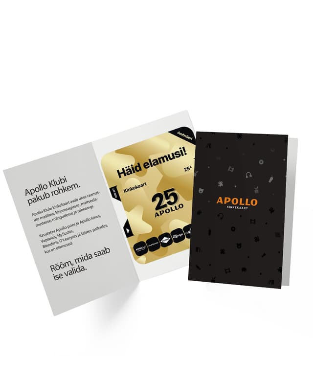 Apollo Klubi Kinkekaart 25 €, Apollo ümbrises