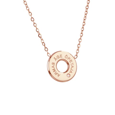 Kaelakee ÄGE ARMAS ÕPETAJA / ALATI ME SÜDAMES roosa kulla värvi