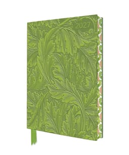 Kalendermärkmik William Morris: Acanthus 2027 Artisan Art Vegan Leather Diary Planner - Page to View with Notes