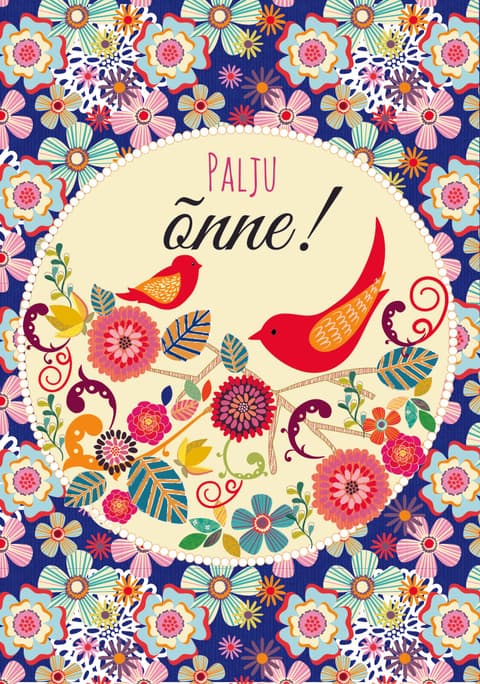 Kaart LD Palju õnne Purple and Birds