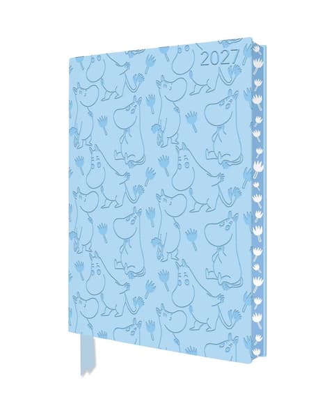 Kalendermärkmik Moomin and Flowers 2027 Artisan Art Vegan Leather Diary Planner - Page to View with Notes