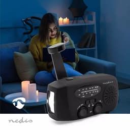 Hädaabi FM/AM  raadio käsikruvi, päikesepaneeli ja LED-taskulambiga 2000 mAh